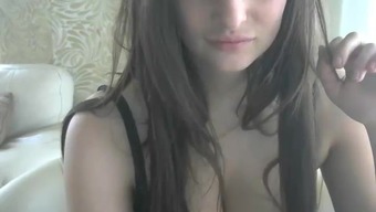 Russian girl with big tits masturbates on webcam