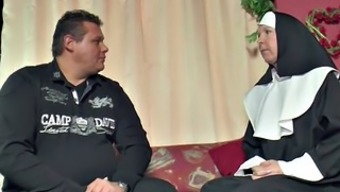 German MILF Nun get fucked by the Pastor in Church