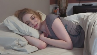 My yet sleepy but cute pale GF poses on the bed after I wake her up