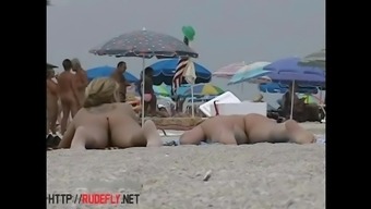 Blonde model nudist on the nude beach voyeur video