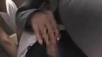 Open Japanese cock in the bus