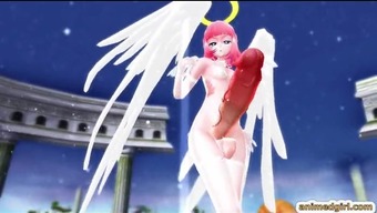 Huge cock redhead 3D anime shemale dancing