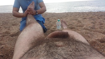 Nude massage on the beach