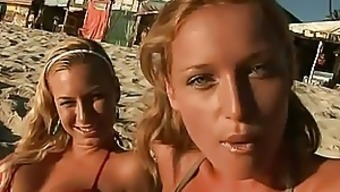 Dazzling Lesbian Blondes Get Rectum Fucked and Facialized with an Outdoor Orgy