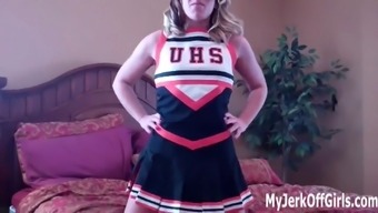 I caught you ogling me in my cheerleader uniform JOI