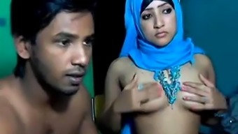 Attractive horny Muslim date taboo love-making on webcam
