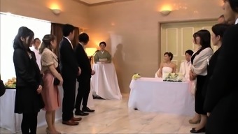 Lustful Japanese friends enjoy wild group sex at a wedding