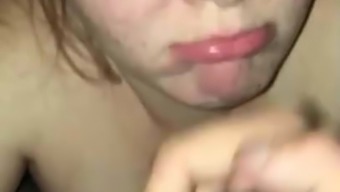 Girlfriend blow job cum in mouth