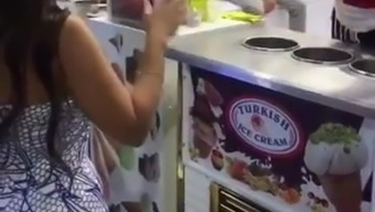 Arab lady ass buy turkish ice cream