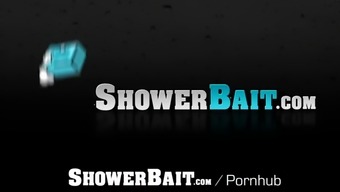 ShowerBait Peeping Hunk Shower Fucks Tight Ass
