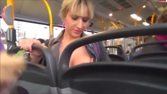Two hot German Babes doing good in a public bus! Holy crap!