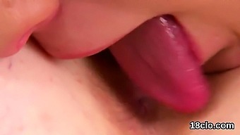 Sweet nympho is gaping juicy snatch in close-up and having o