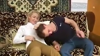 Skinny Russian Mom Small Boobs Fucked By Young Guy