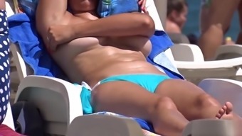 Real Amateur Topless MILFs - Voyeur Beach HD Video