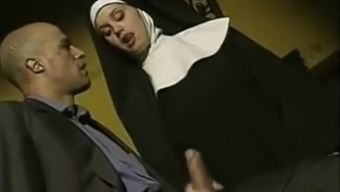 Horny Nun sucking and fucking huge cock