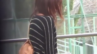 Watched asian skank pees in public