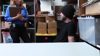 MILF LP officer fucks a male shoplifter in her back office