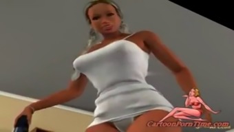 3d blonde with big boobs