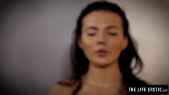Sweaty yoga girl has massive orgasm