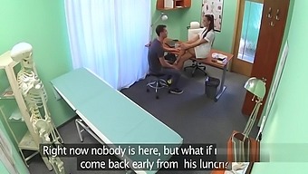Sexy nurse fucks doctor on his desk