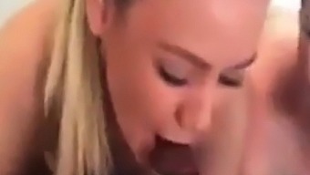 Two blonde girls suck a black cock pov style