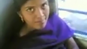 Indian girl showing boobs in bus