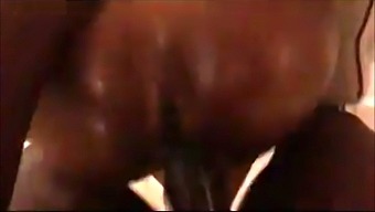 Big racked black housewife gets bent over and fucked doggy style