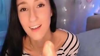 Beautiful Babe Fucks Herself Using Her Dildo