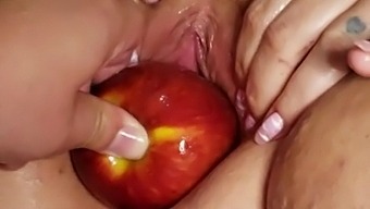 Apple Cream Dream - Squirting dripping wet orgasm, food insertion