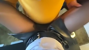 Footjob In Leather Skirt And Ankle Boots - Projectsexdiary