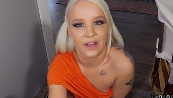 HD POV video of blonde Bella Jane sucking her man's dick