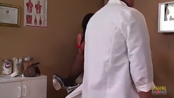 Milf goes to the doctor and he heals her with a creampie