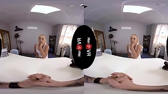Nicole - First VR Casting; striptease solo masturbation audition blonde big tits curvy
