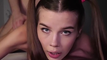 Pain Anal for cute teen with ponytails