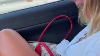 Amateur outdoor masturbation in car - travellng and fingering
