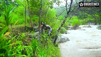 Desi Couple Srabani And Suman Have Sex In The Open Jungle Outdoors At The Waterfall 