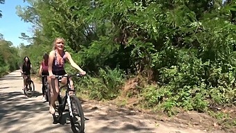 Outdoor group fucking in the forest with Silvia Sin and Ella