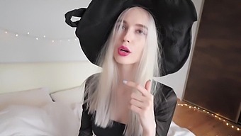 My Sexy Slender Blonde Bubble-ass Witch Charms My Big Dick With Her Painted Lips And Tight Pussy