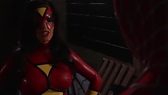 Couple engages in clothed sex in kinky superhero parody