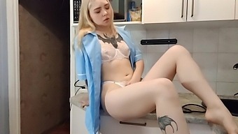 Slutty Nurse Turned On By Seeing Herself In A Robe