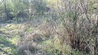 Czech schoolgirl gets a blowjob and doggystyle in the bush