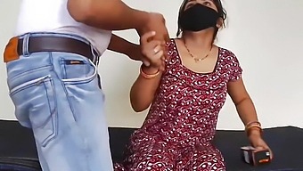 Cumshot and handjob action in homemade porn video of Desi maid