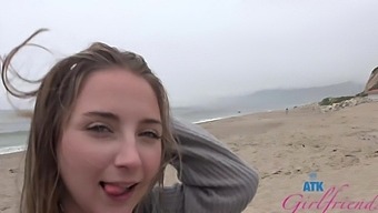 Beautiful Macy Meadows enjoys a day on the beach with her boyfriend