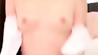 Japanese teen with small tits enjoys hardcore masturbation