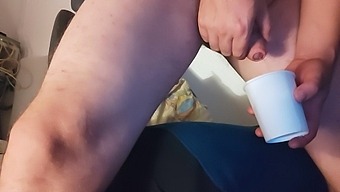 Amateur gay man masturbates and drinks piss on webcam