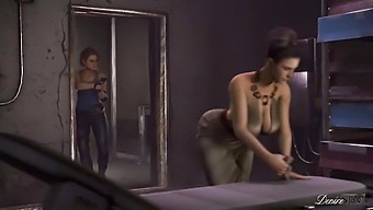Jill Valentine's tight ass gets pounded hard by a massive futanari cock in 3D