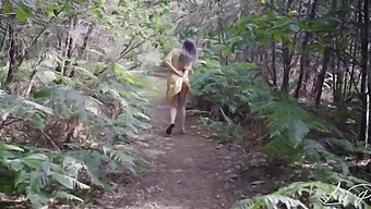 Homemade video of a French teen getting fucked in the woods