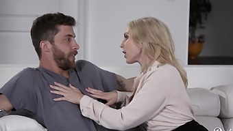 Real housewife Christie Stevens gets her pussy pounded in a fake tits scene